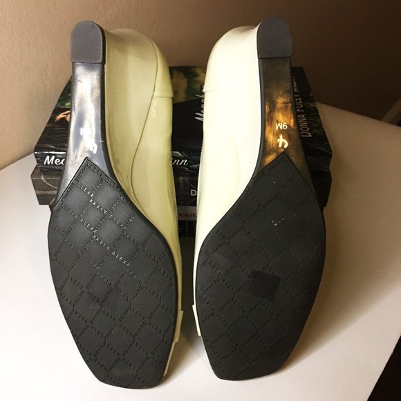ALEX MARIE "Cadence" Patent Leather Cream Wedges - Picture 9 of 13